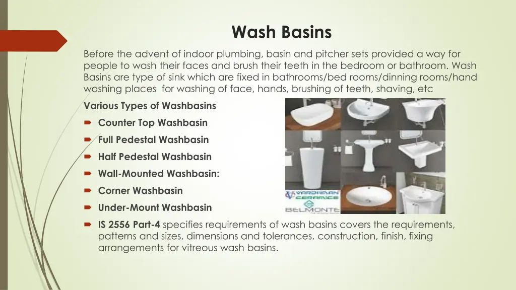 wash basins