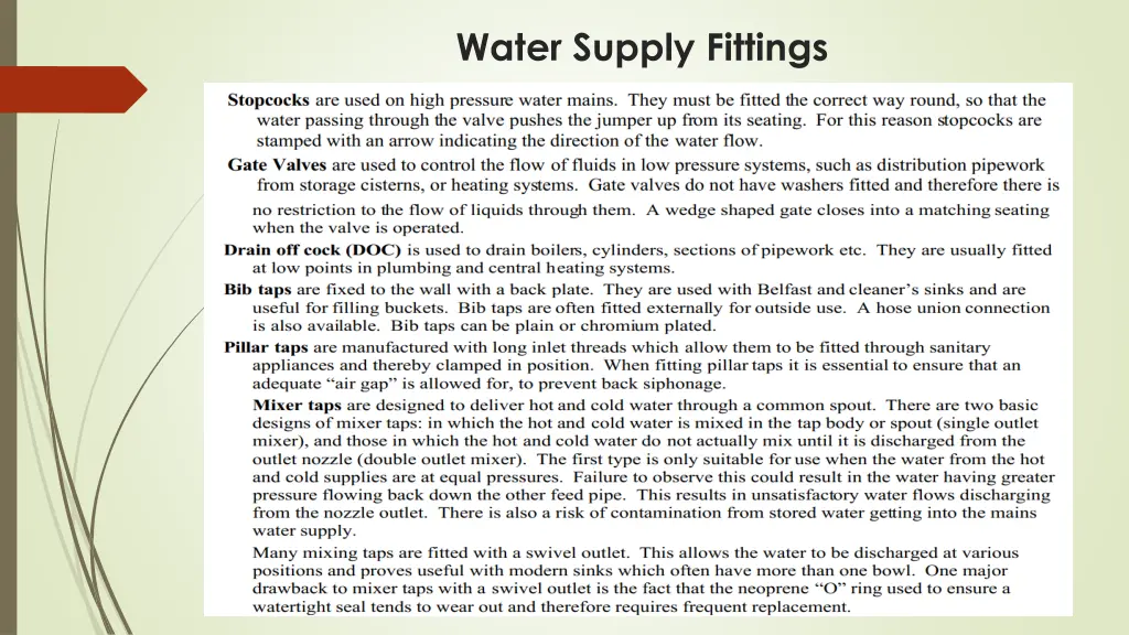 water supply fittings 1