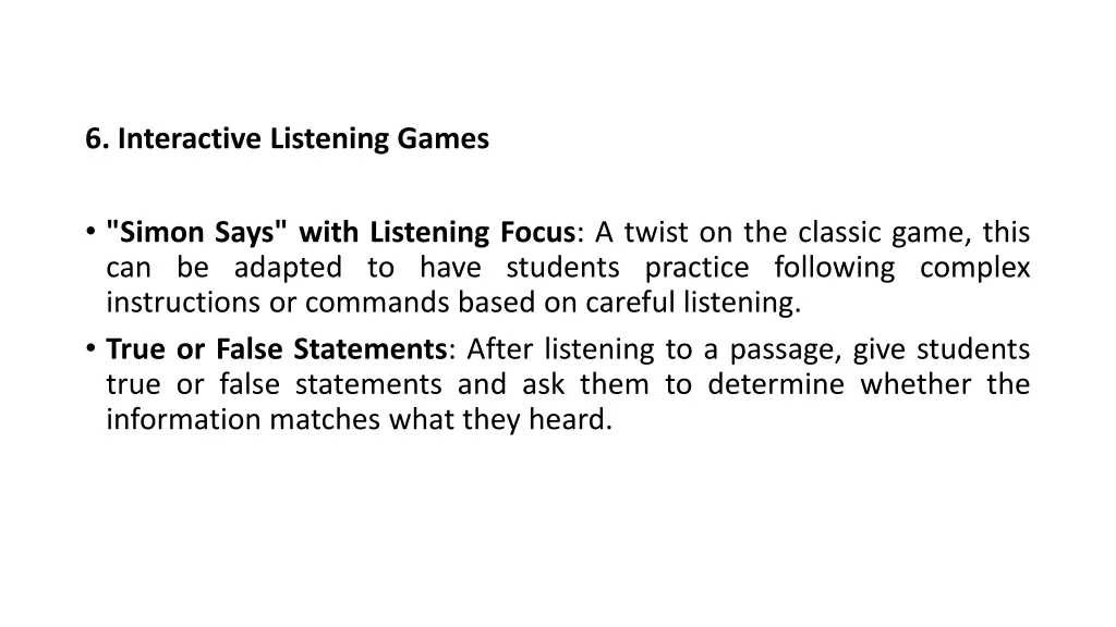 6 interactive listening games