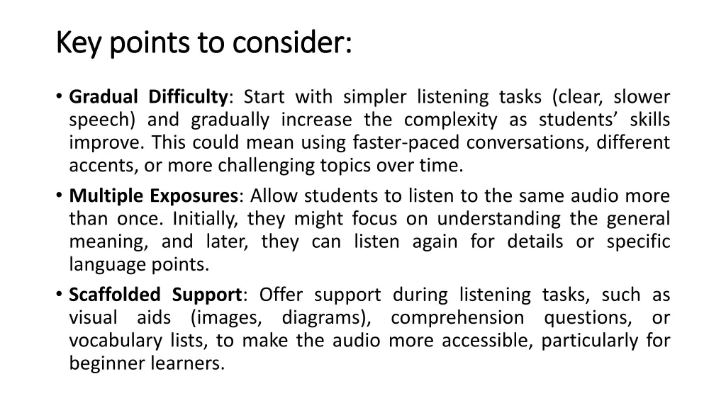 key points to consider key points to consider