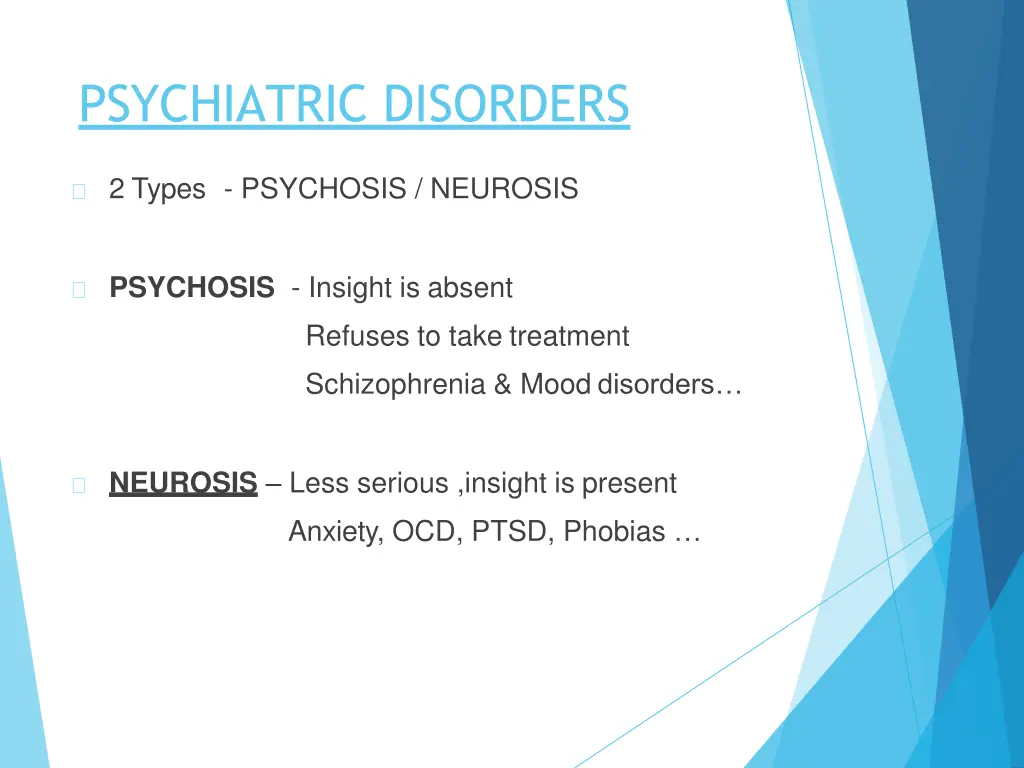 psychiatric disorders