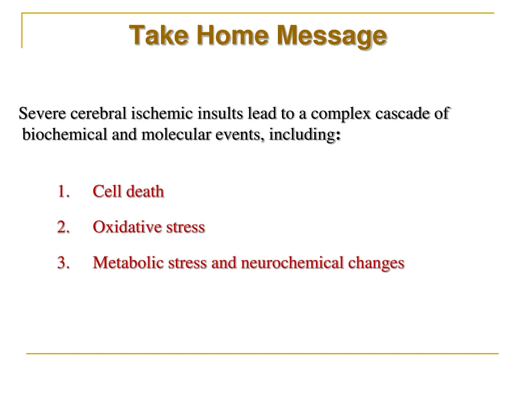 take home message