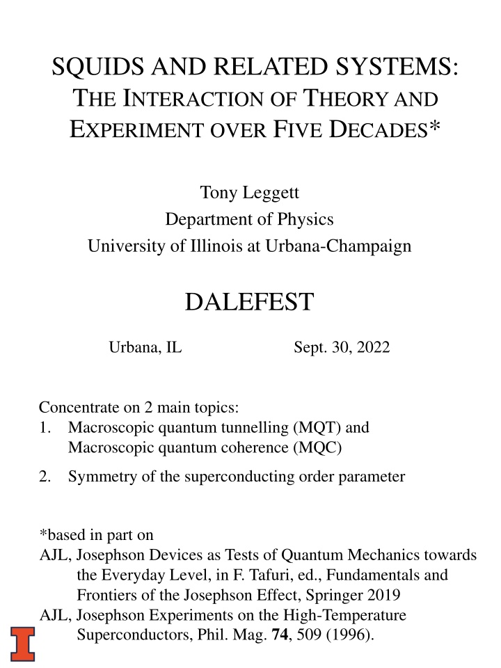 squids and related systems t he i nteraction