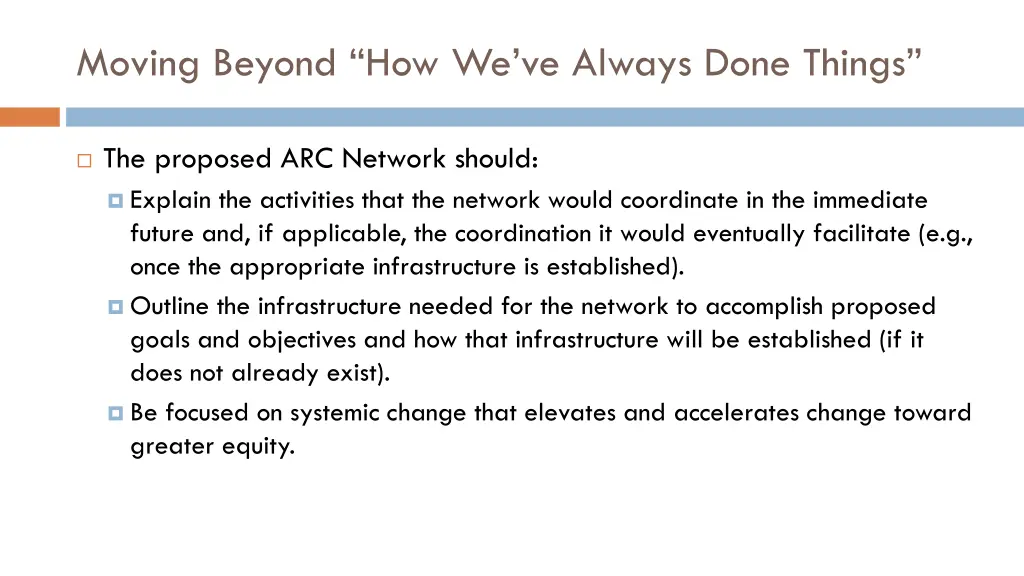 moving beyond how we ve always done things