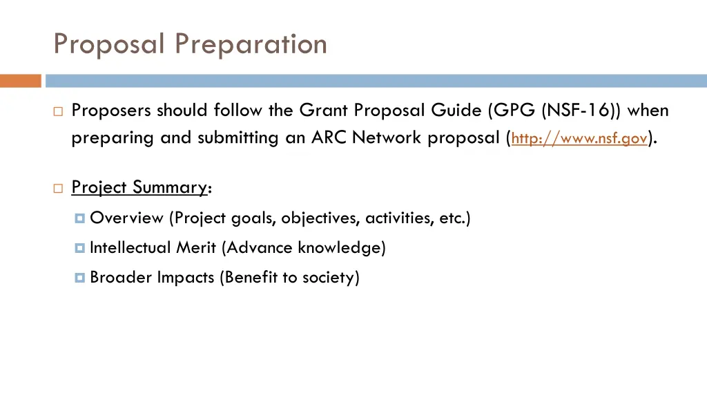 proposal preparation