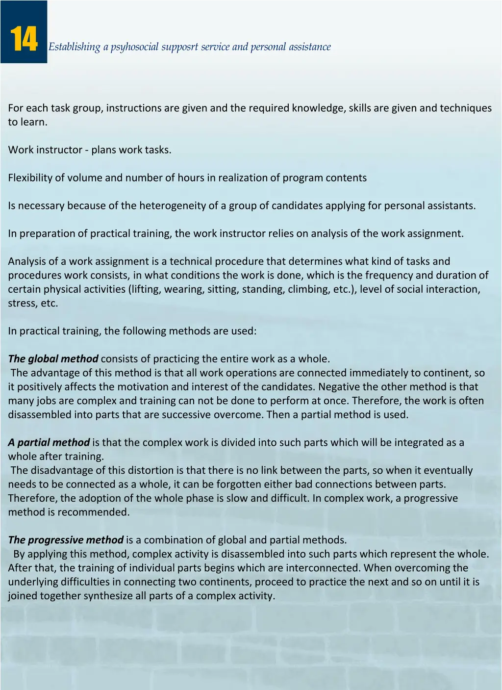 establishing a psyhosocial supposrt service 6