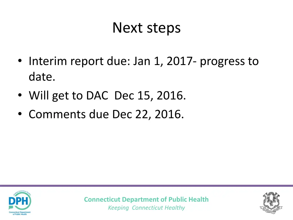 next steps