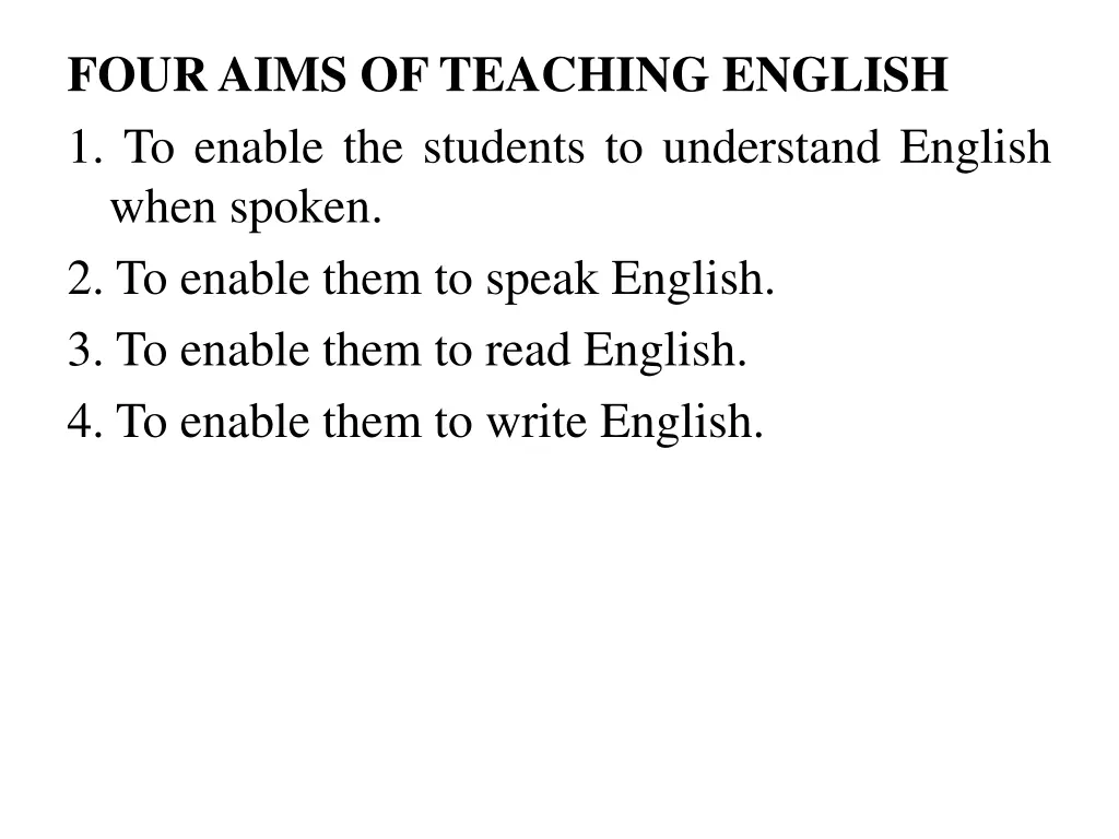 fouraims ofteaching english 1 to enable