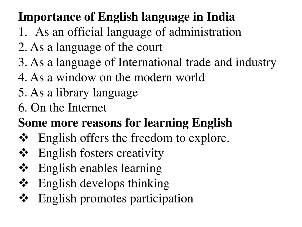 importance of english language in india