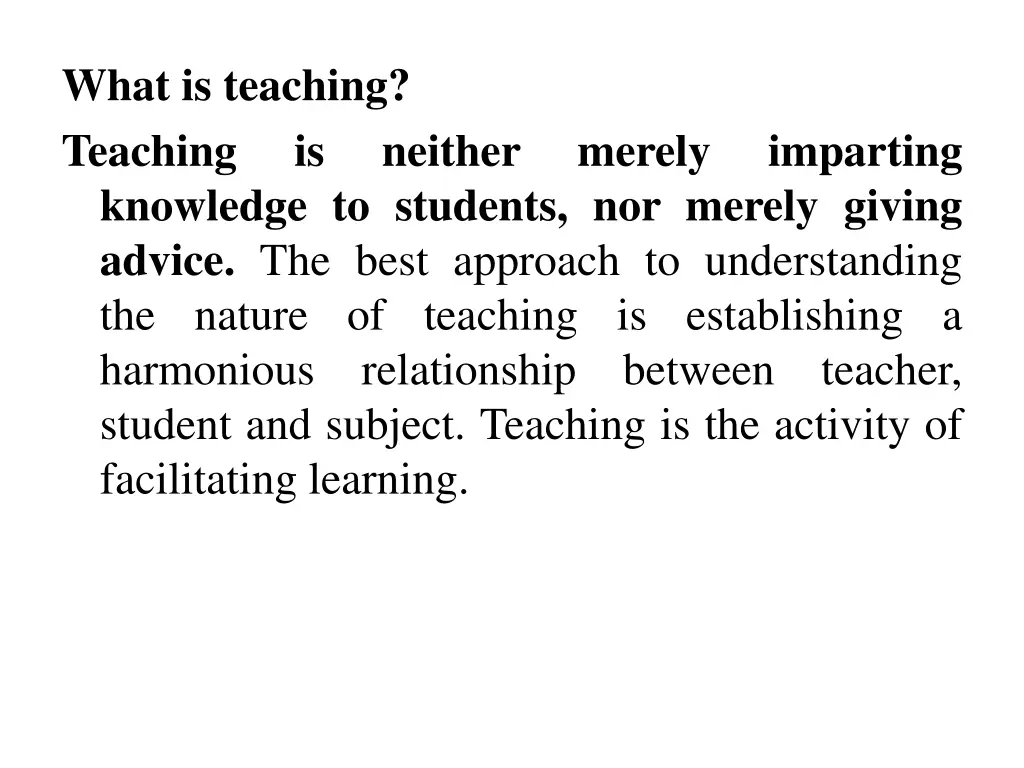 what is teaching teaching knowledge to students