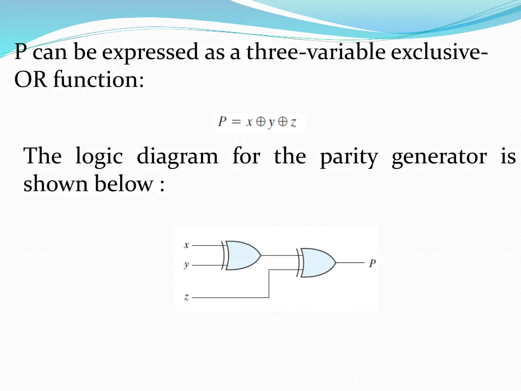 p can be expressed as a three variable exclusive