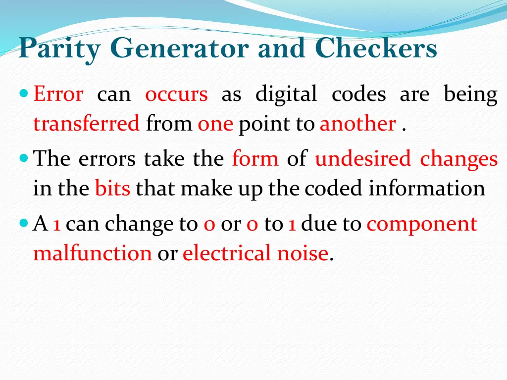 parity generator and checkers