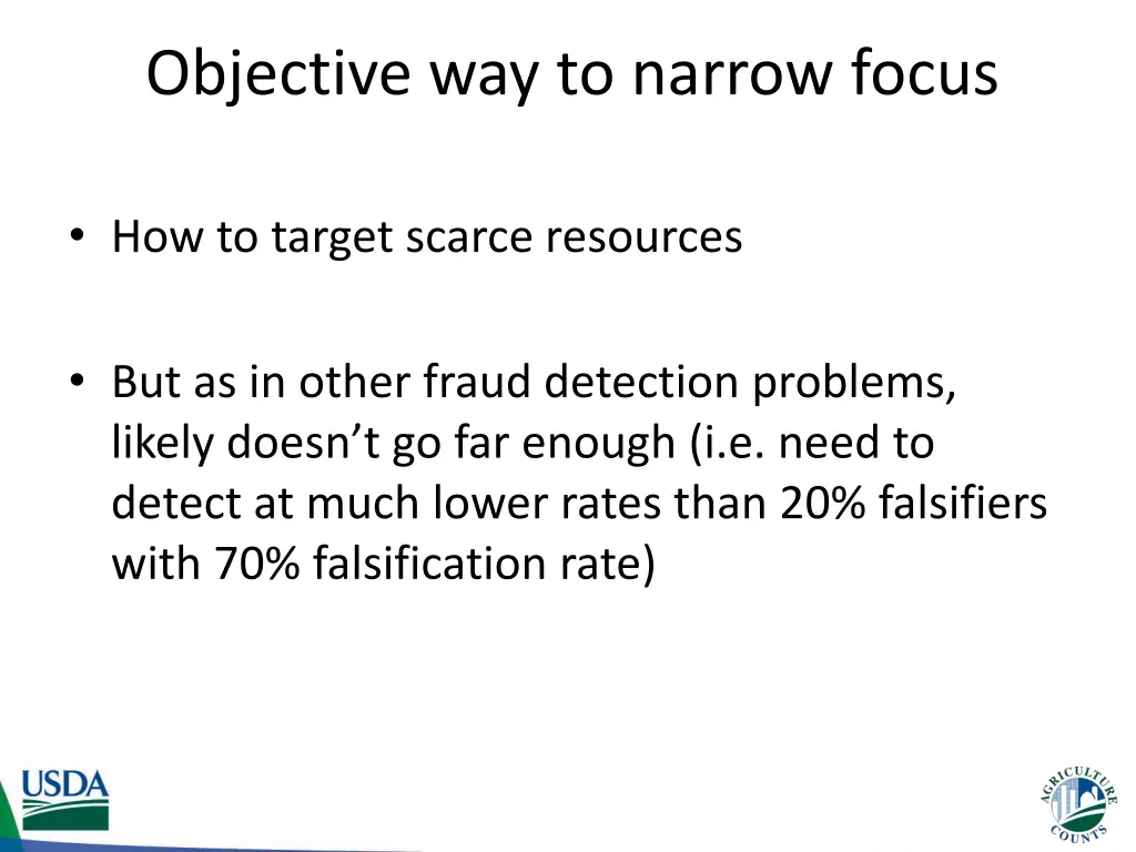 objective way to narrow focus