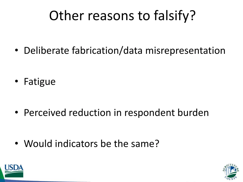 other reasons to falsify