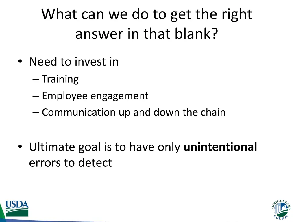 what can we do to get the right answer in that