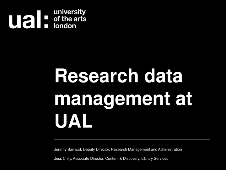 research data management at ual