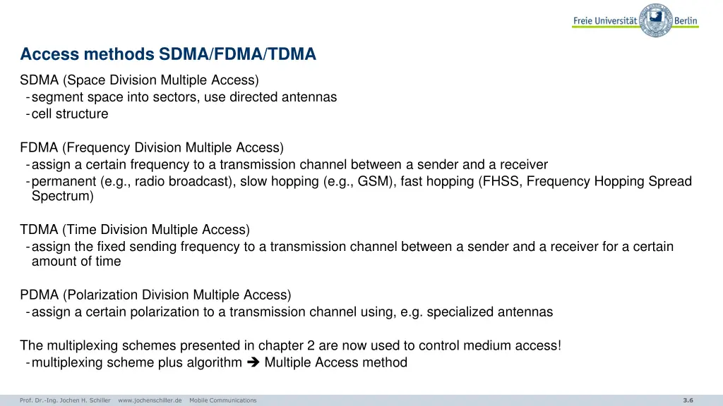 access methods sdma fdma tdma