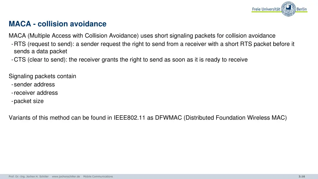 maca collision avoidance