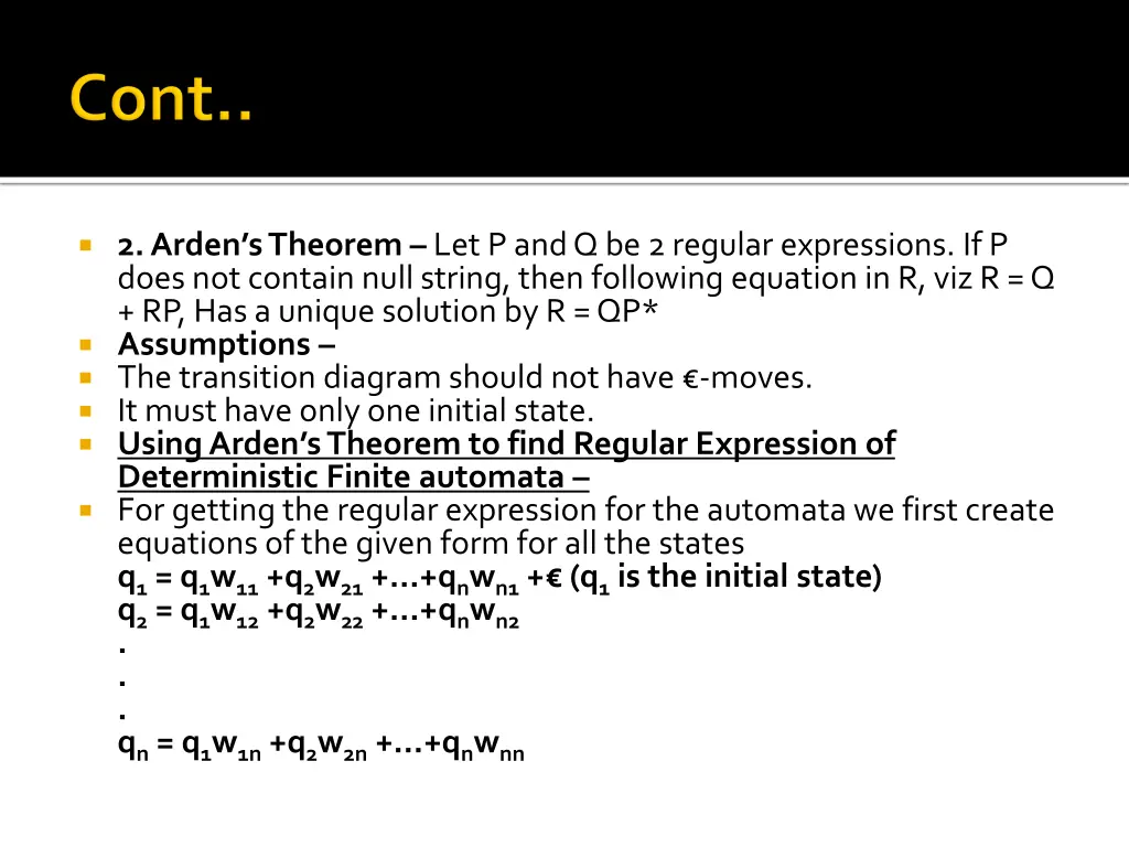 2 arden s theorem let p and q be 2 regular