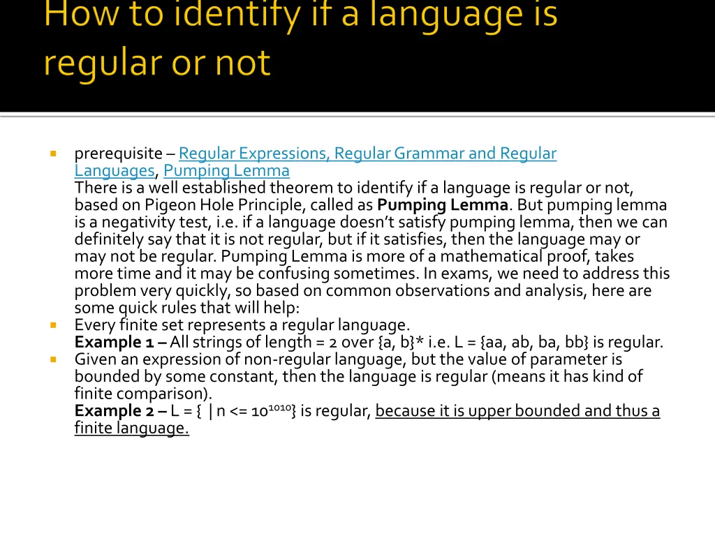 prerequisite regular expressions regular grammar