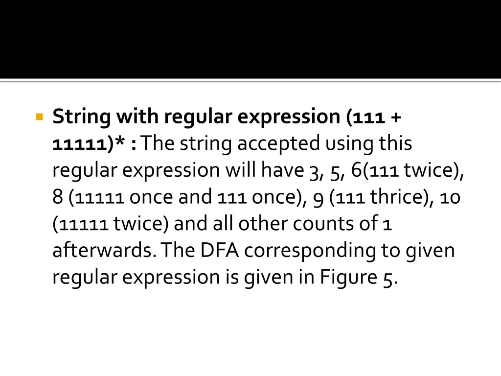 string with regular expression 111 11111