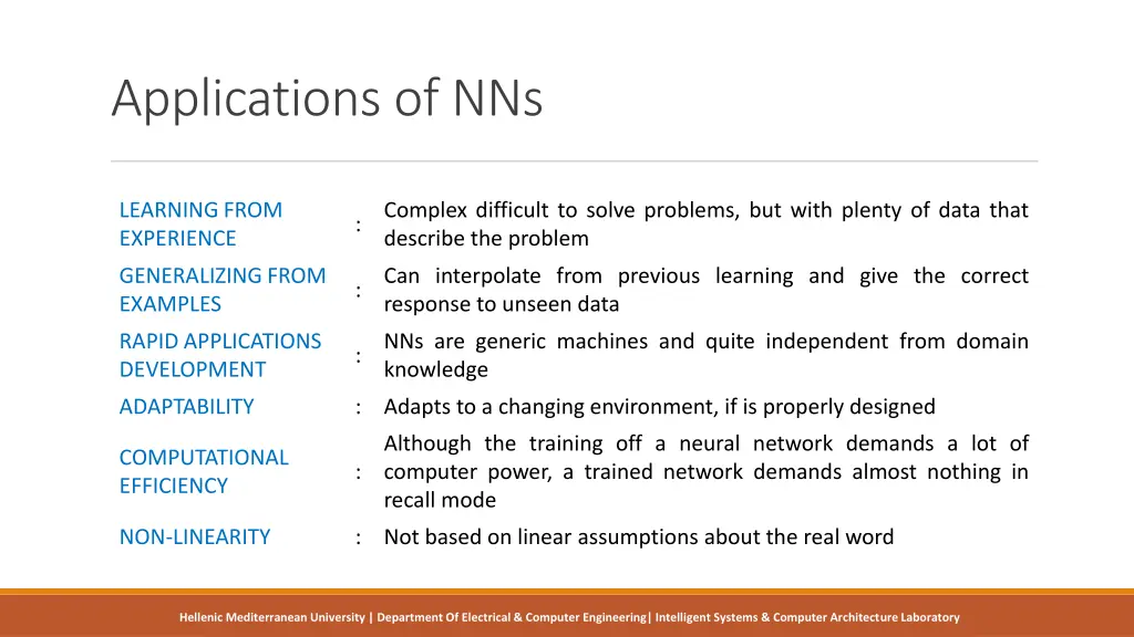 applications of nns 1