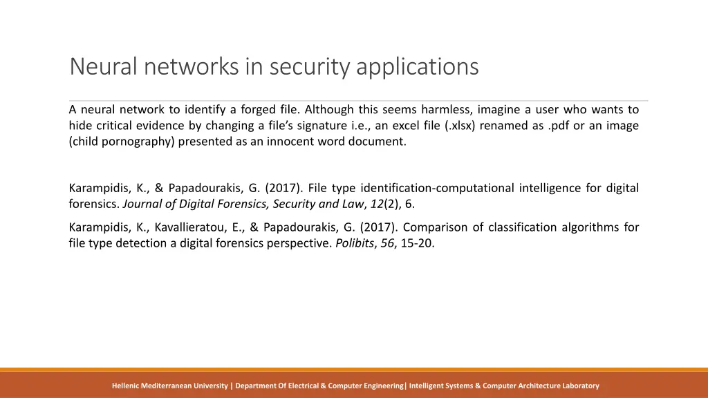 neural networks in security applications