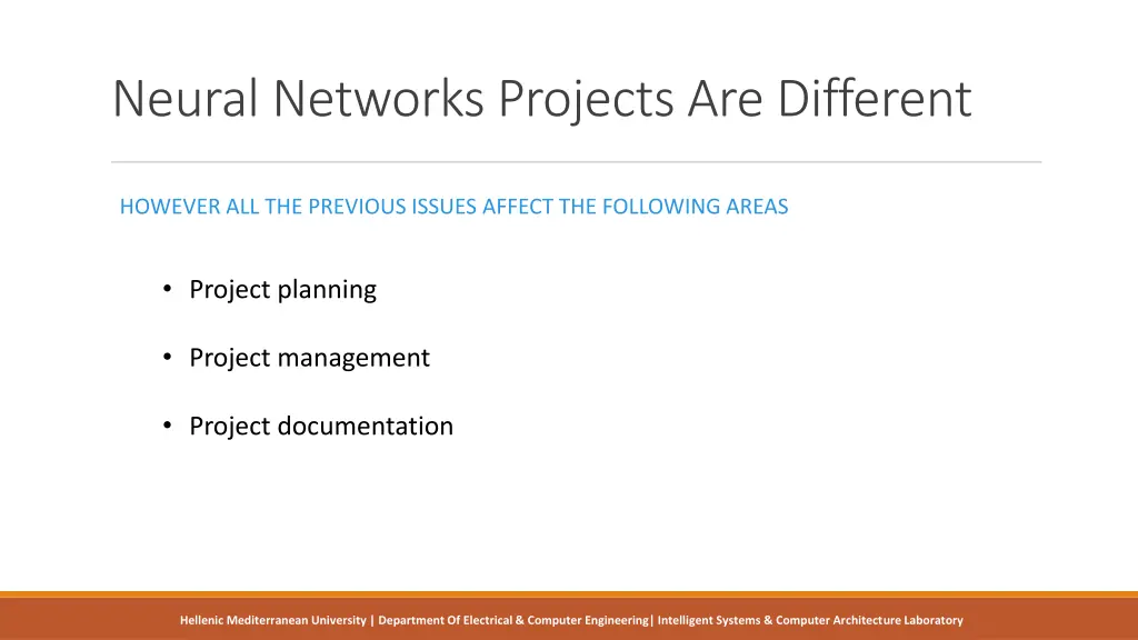 neural networks projects are different 1