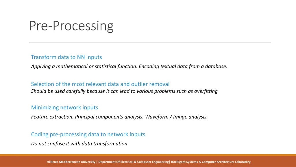 pre processing