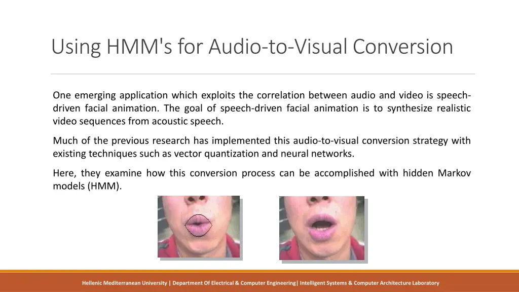 using hmm s for audio to visual conversion