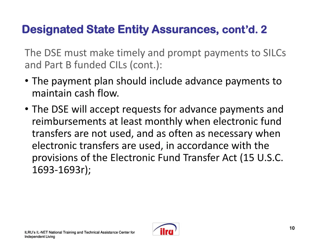 slide 10 designated state entity assurances