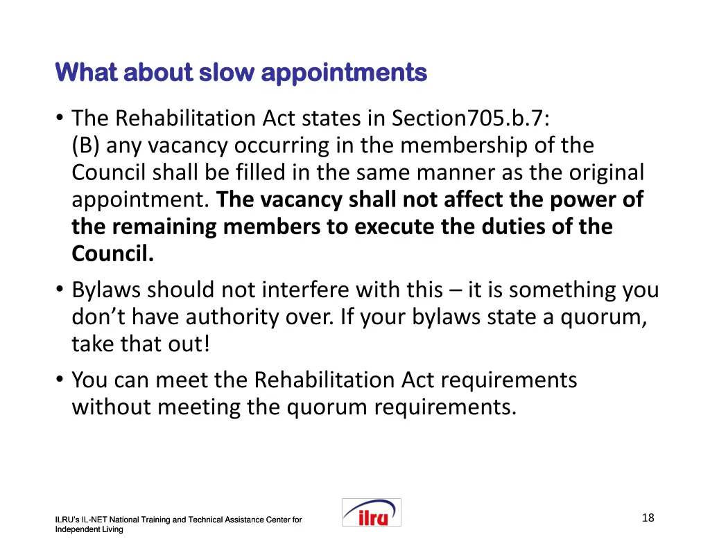 slide 18 what about slow appointments what about