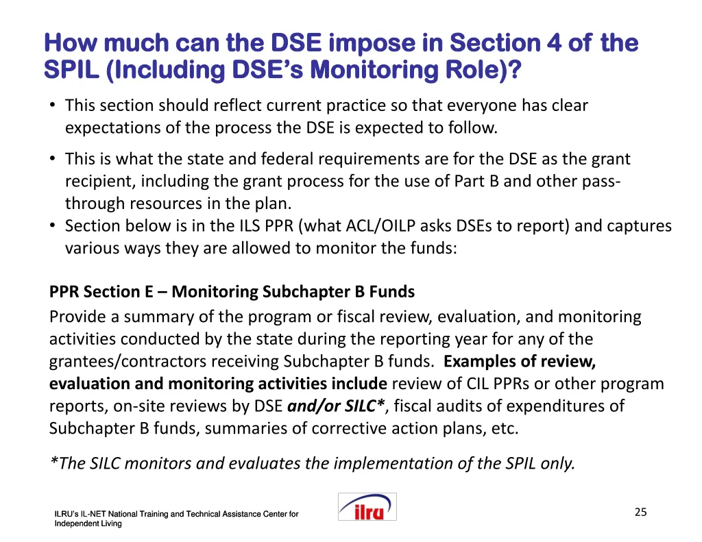 slide 25 how much can the dse impose in section