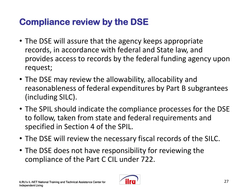slide 27 compliance review by the dse compliance