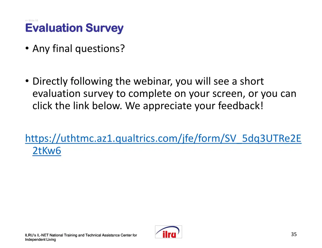 slide slide 35 evaluation survey evaluation survey