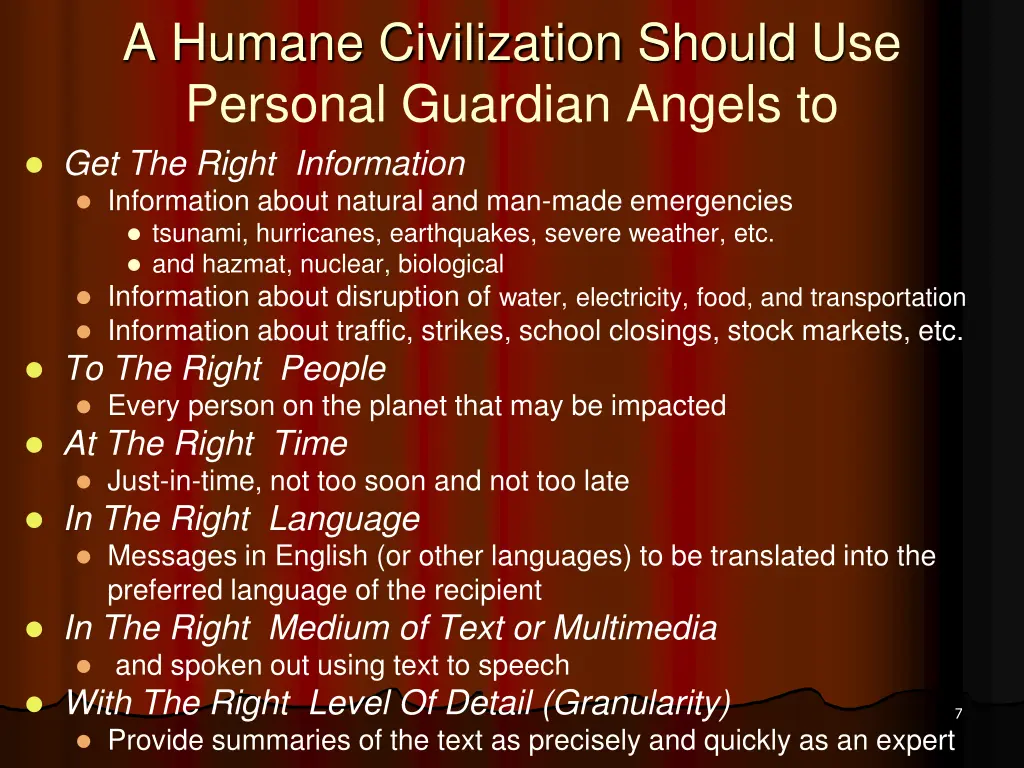 a humane civilization should use personal