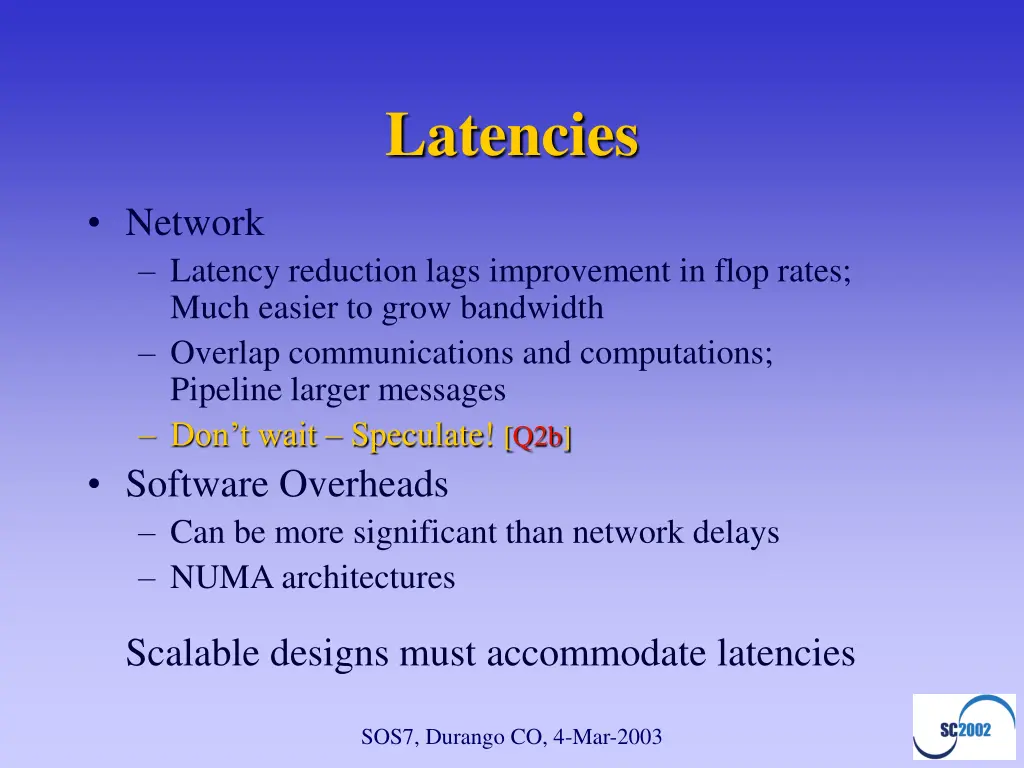 latencies
