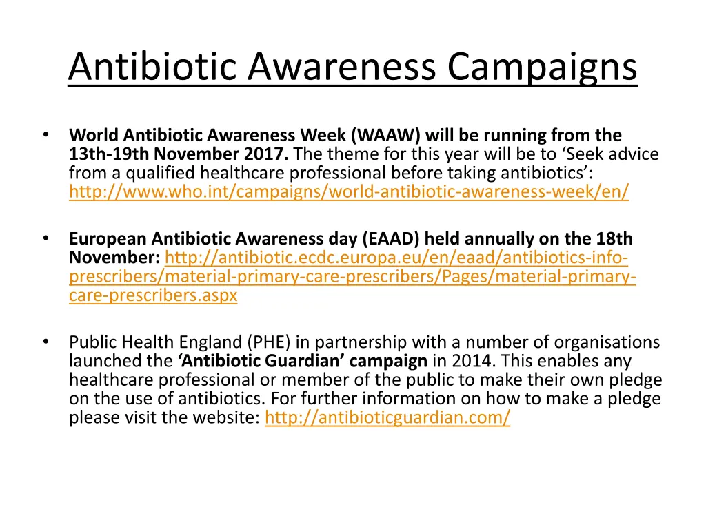 antibiotic awareness campaigns