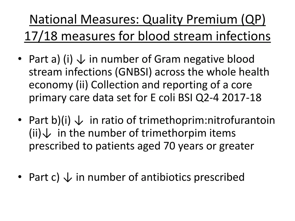 national measures quality premium