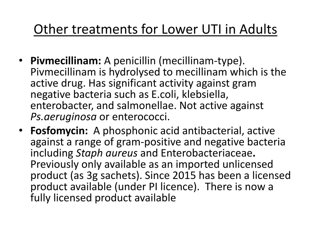 other treatments for lower uti in adults