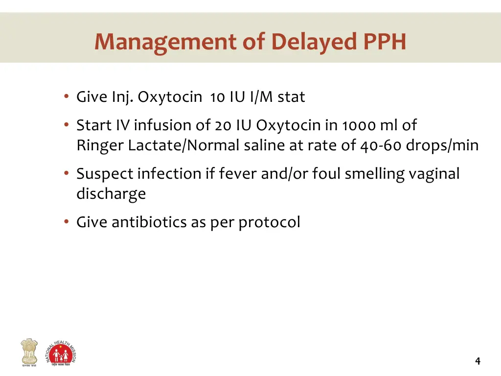 management of delayed pph
