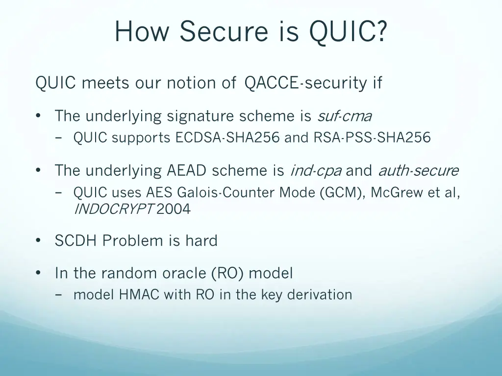 how secure is quic