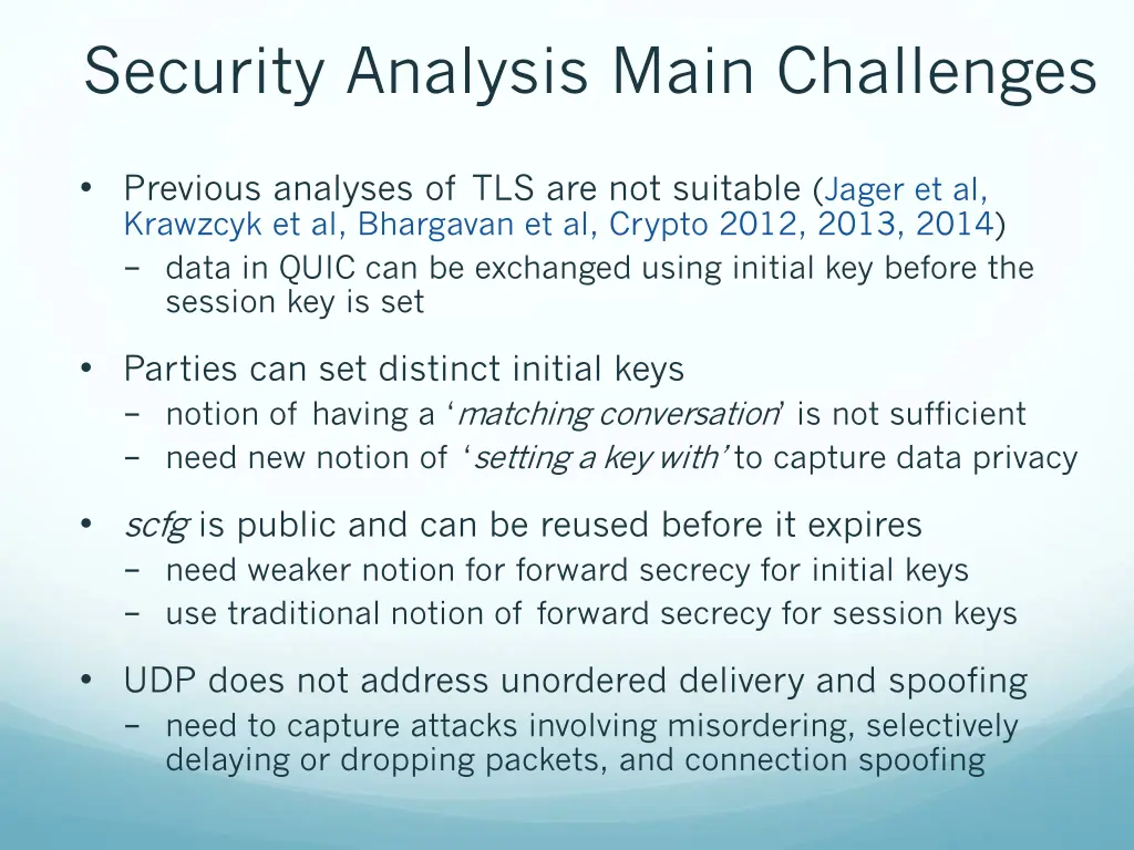 security analysis main challenges