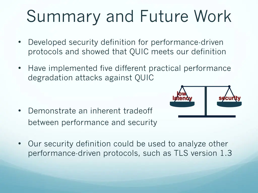 summary and future work