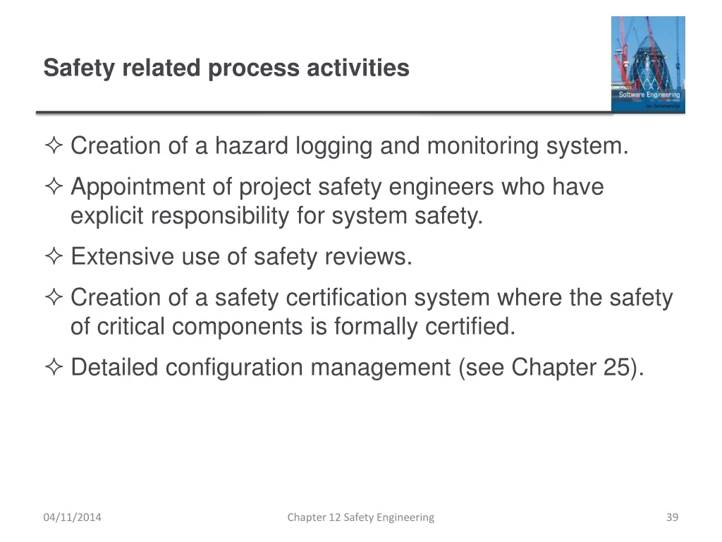safety related process activities
