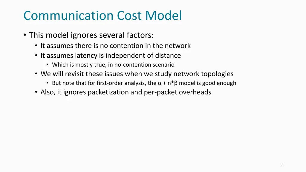 communication cost model