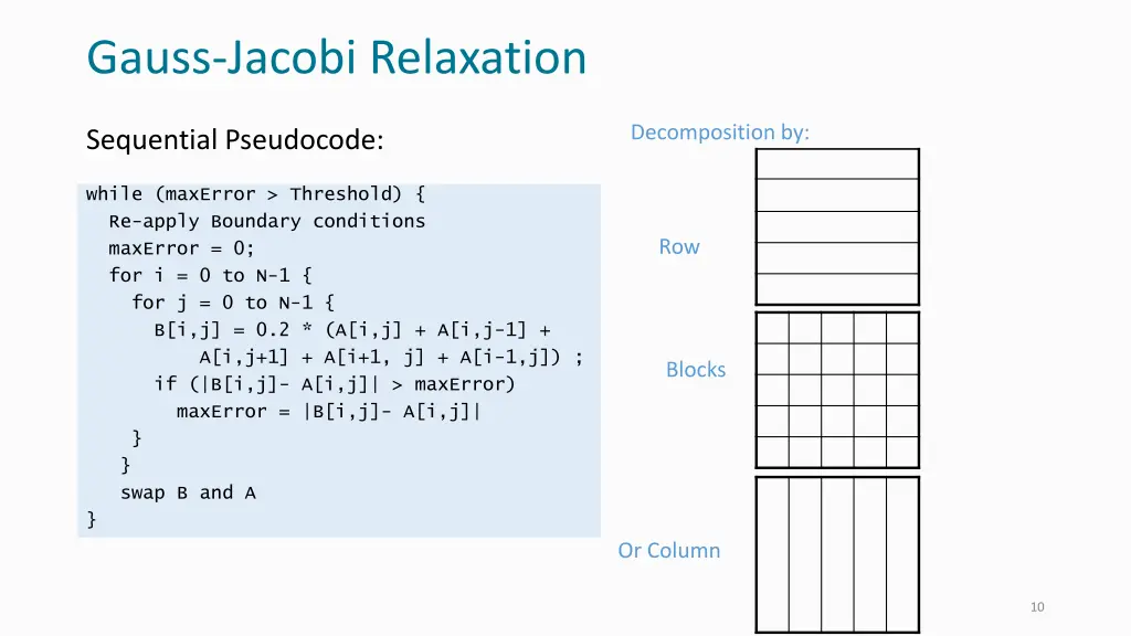 gauss jacobi relaxation