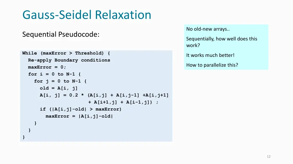 gauss seidel relaxation