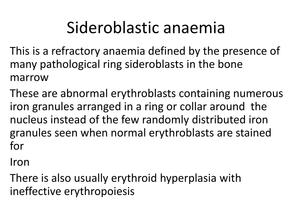 sideroblastic anaemia