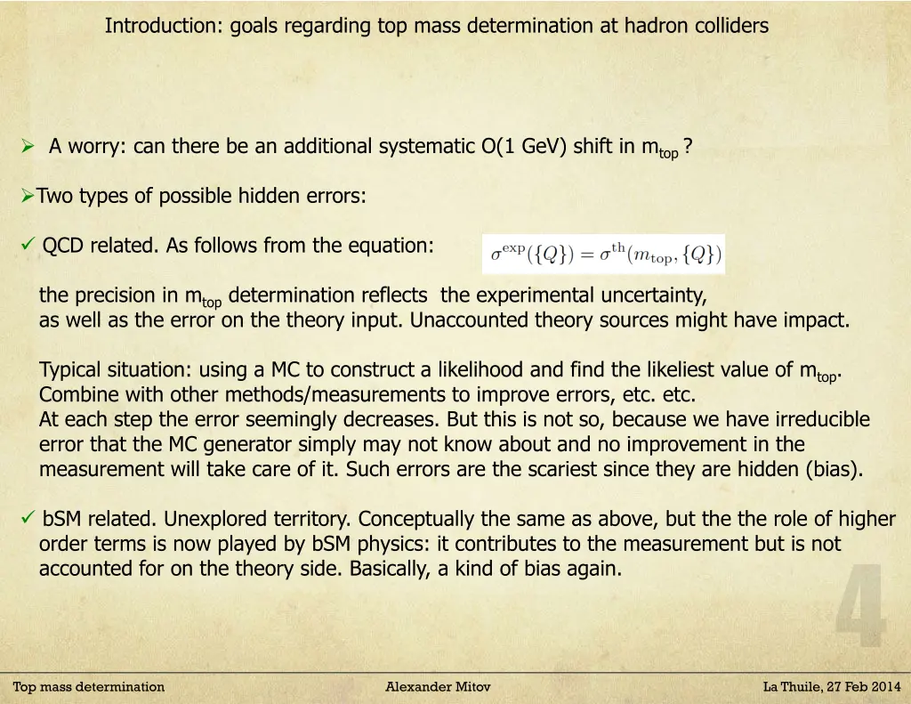 introduction goals regarding top mass 1